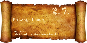 Matzky Timon névjegykártya
